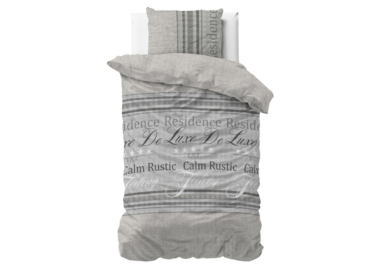 Housse de Couette Residence Grise - Coton 140 x 220 cm - 15020590 - Sleeptime