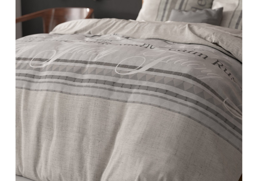 Housse de Couette Residence Grise - Coton 140 x 220 cm - 15020590 - Sleeptime