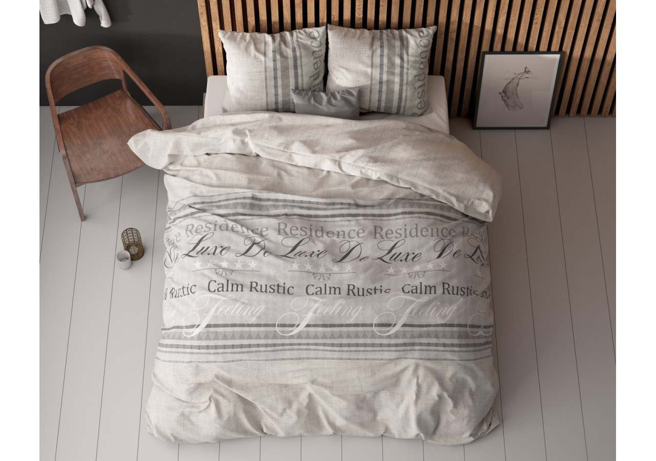 Housse de Couette Residence Grise - Coton 140 x 220 cm - 15020590 - Sleeptime