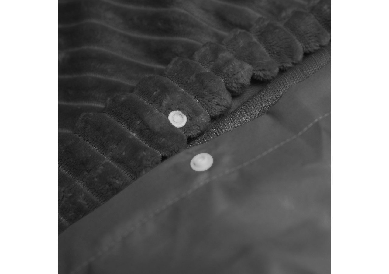 Housse de Couette Rib Teddy Antracite - 240 x 220 cm - 17017009 - Sleeptime
