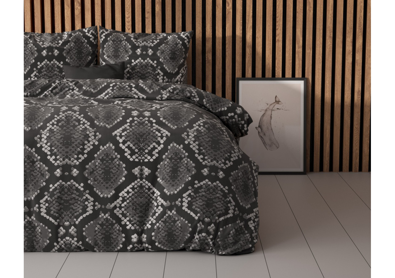 Housse de Couette Riley Antracite - 140 x 220 cm, Élégance et Douceur - 15026597 - Sleeptime