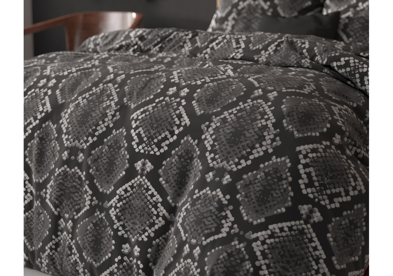 Housse de Couette Riley Antracite - 140 x 220 cm, Élégance et Douceur - 15026597 - Sleeptime