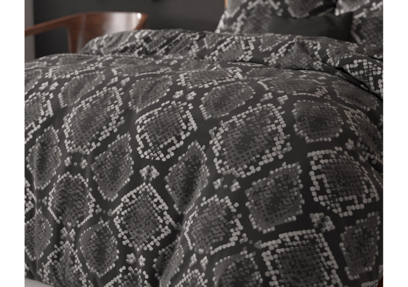 Housse de Couette Riley Antracite - 140 x 220 cm, Élégance et Douceur - 15026597 - Sleeptime