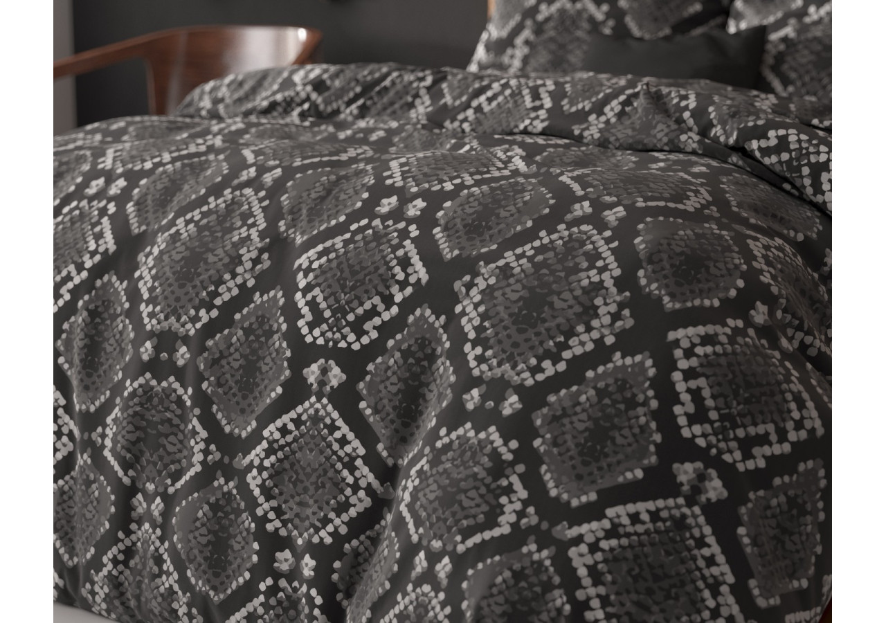 Housse de Couette Riley Antracite - 140 x 220 cm, Élégance et Douceur - 15026597 - Sleeptime