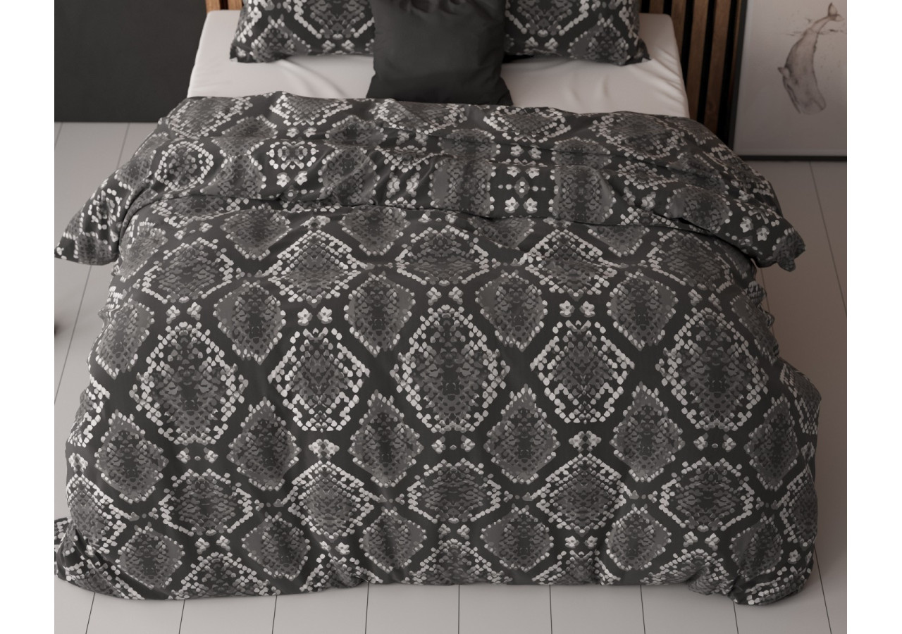 Housse de Couette Riley Antracite - 140 x 220 cm, Élégance et Douceur - 15026597 - Sleeptime