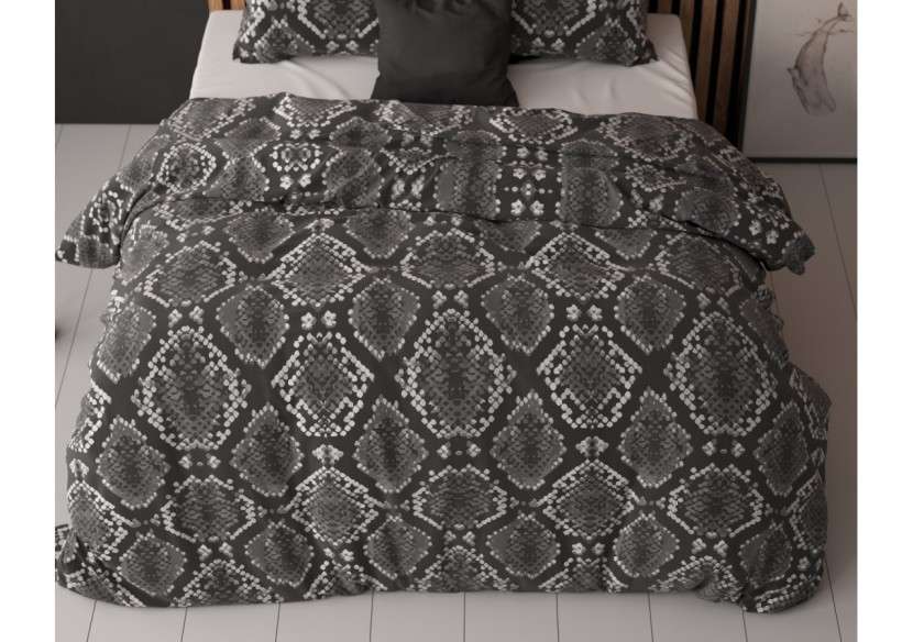 Housse de Couette Riley Antracite - 140 x 220 cm, Élégance et Douceur - 15026597 - Sleeptime