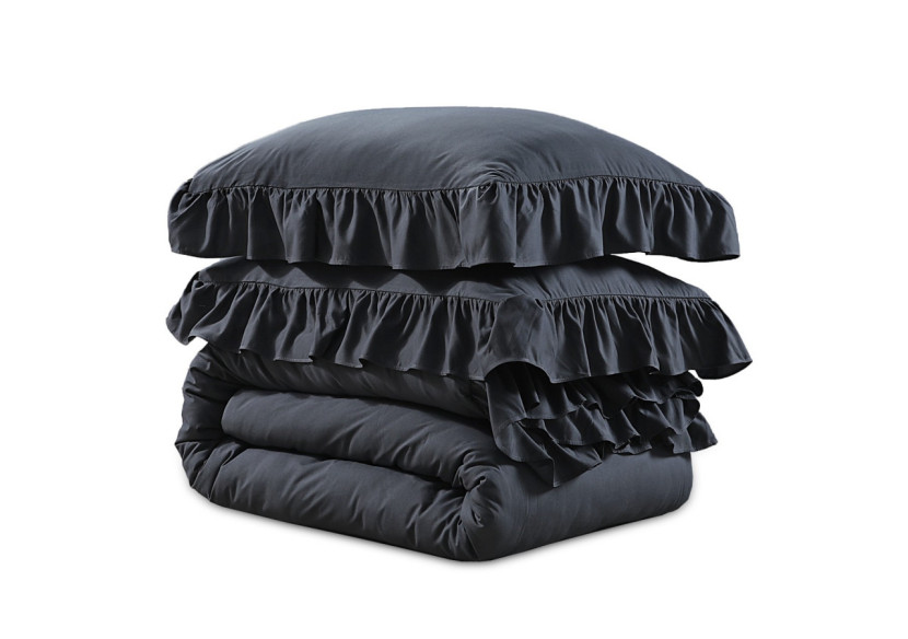 Housse de Couette Ruffles Antraciet - 240 x 200/220 cm - 17020191 - Sleeptime