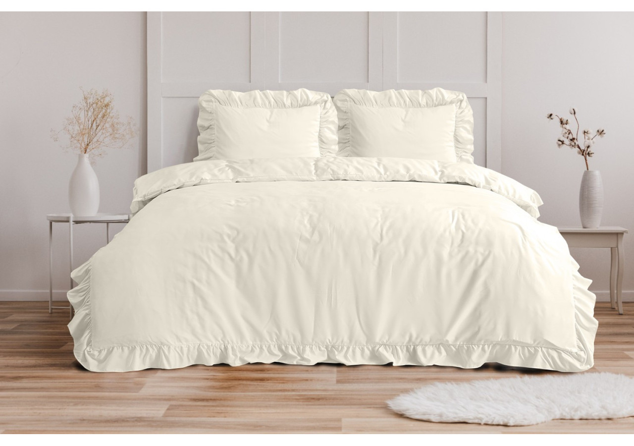 Housse de Couette Ruffles Crème - Microfibre 240 x 200/220 cm - 17020188 - Sleeptime