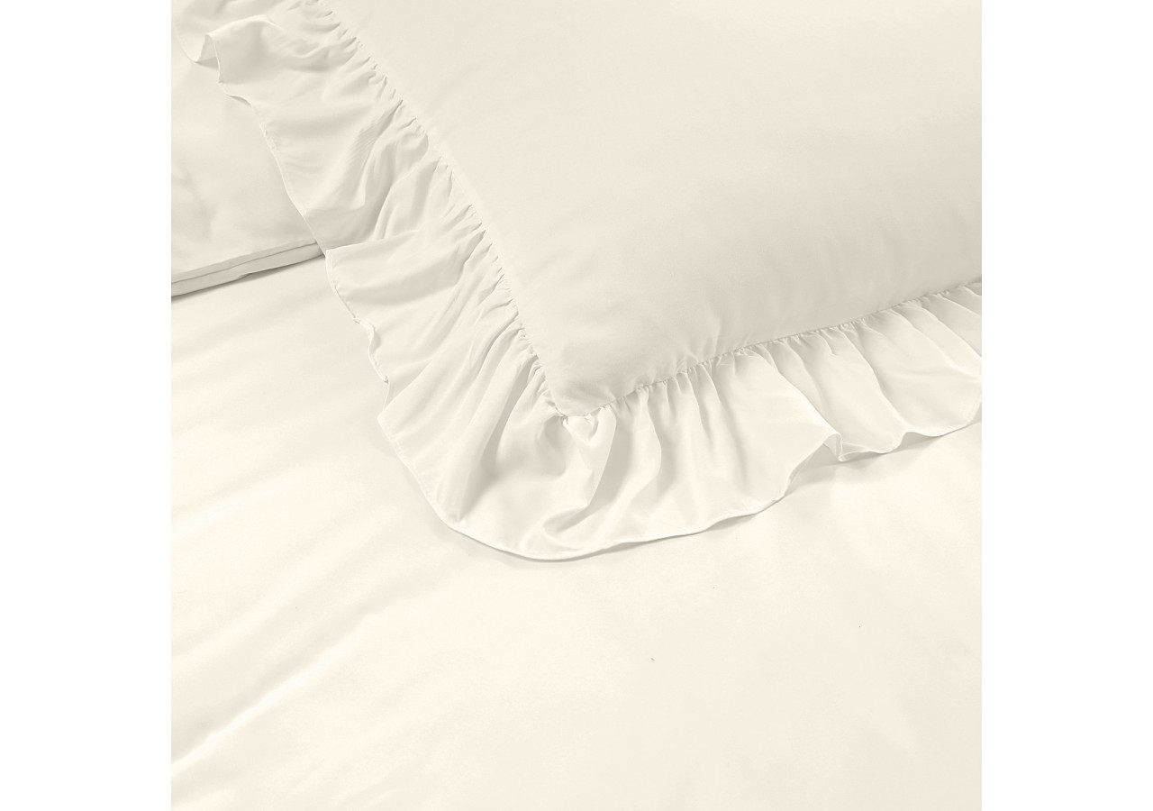 Housse de Couette Ruffles Crème - Microfibre 240 x 200/220 cm - 17020188 - Sleeptime