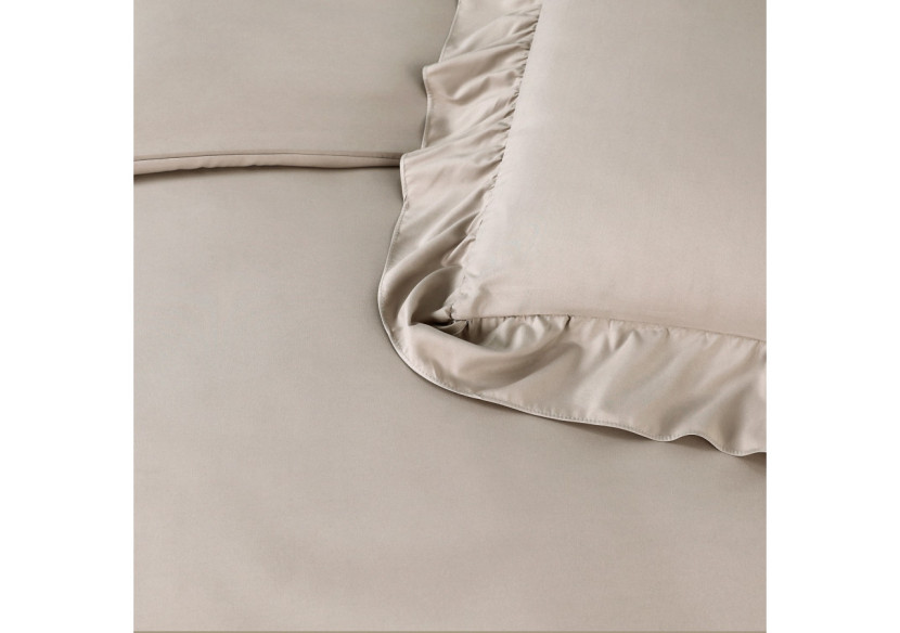 Housse de Couette Ruffles Taupe - Microfibre 140 x 200/220 cm - 17020183 - Sleeptime