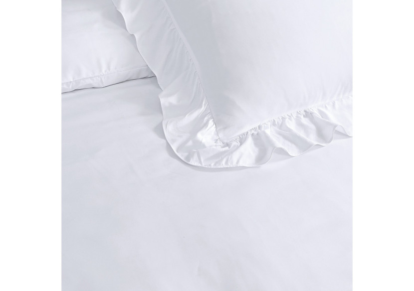 Housse de Couette Ruffles Blanc - Microfibre 140 x 200/220 cm - 17020180 - Sleeptime