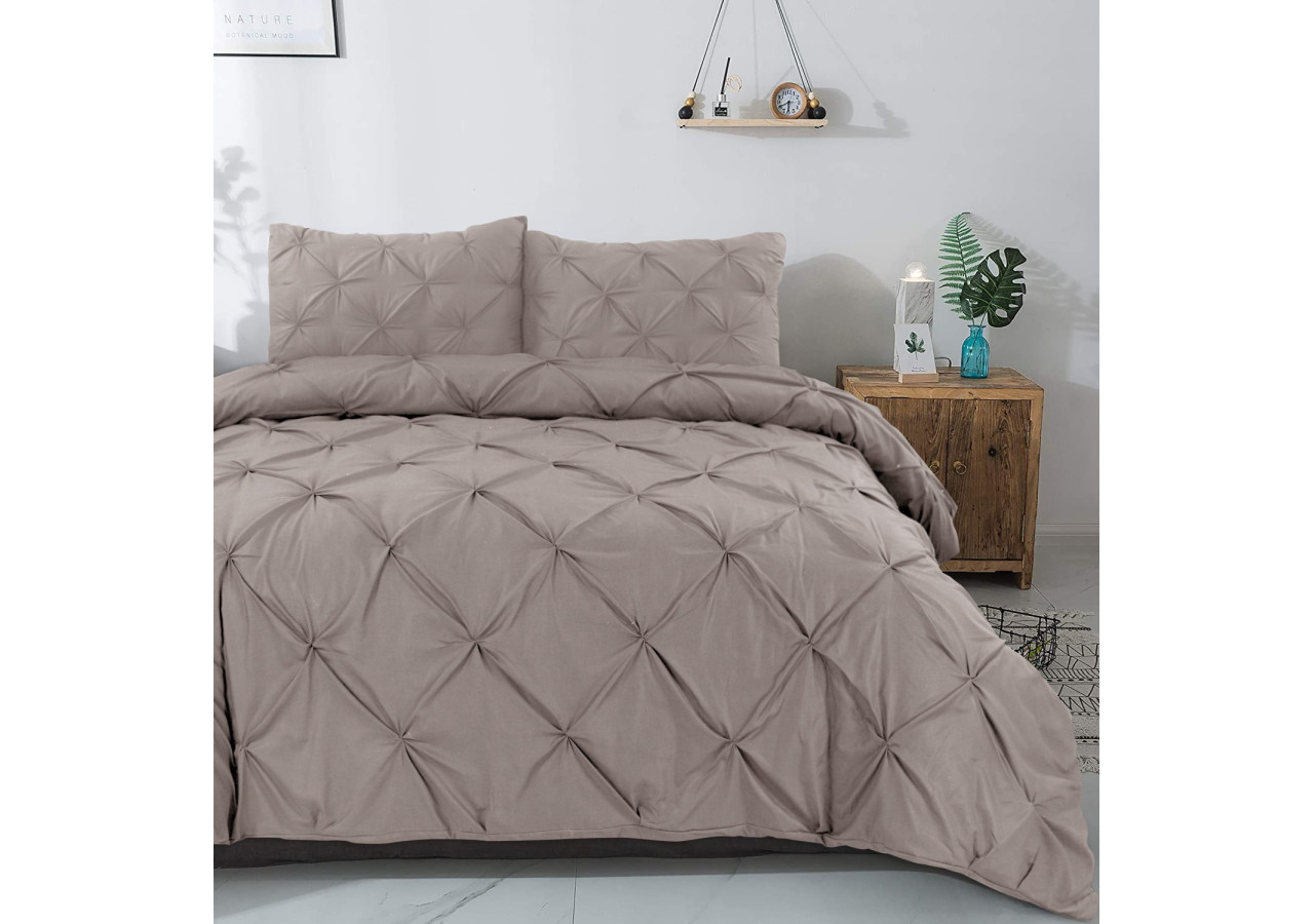 Housse de Couette Salvador Taupe - 140 x 220 cm en Coton 100% - 17014991 - Dreamhouse