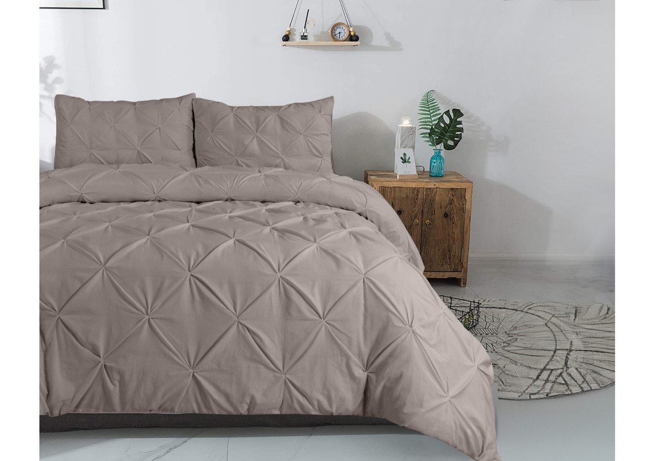 Housse de Couette Salvador Taupe - 140 x 220 cm en Coton 100% - 17014991 - Dreamhouse