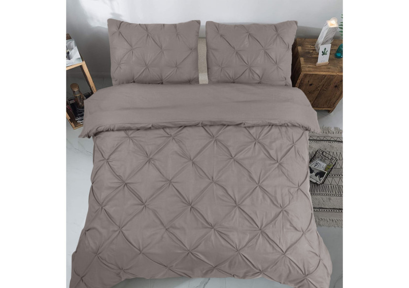 Housse de Couette Salvador Taupe - 140 x 220 cm en Coton 100% - 17014991 - Dreamhouse Housse de Couette Salvador Taupe - 140 x 220 cm en Coton 100% - 17014991 - Dreamhouse