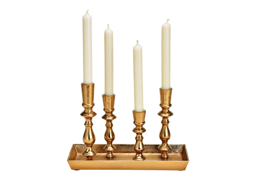 Centre de table de l'Avent avec bougeoir 4 places - Or 30x21x12cm - 10033197 - WURM Centre de table de l'Avent avec bougeoir 4 places - Or 30x21x12cm - 10033197 - WURM