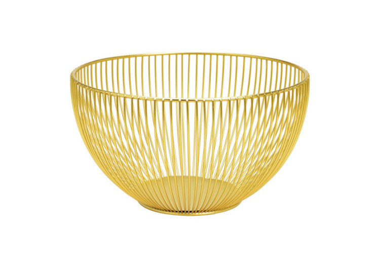 Panier en métal doré -...