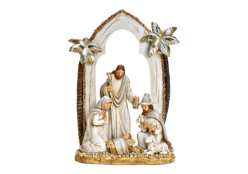 Scène de crèche en poly crème - 15x21x6cm - 10033248 - WURM