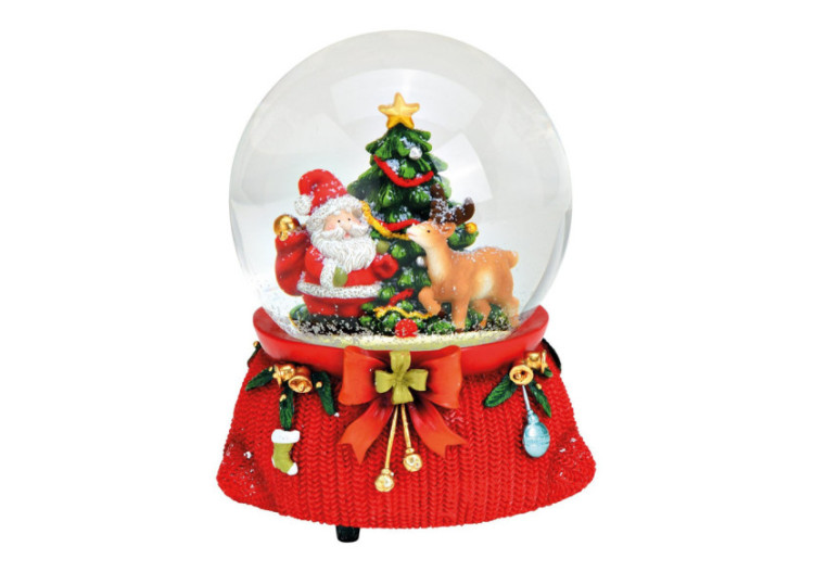 Boîte à musique - Neigeuse Nikolaus - Poly, verre 11x14x11cm - 10033267 - WURM