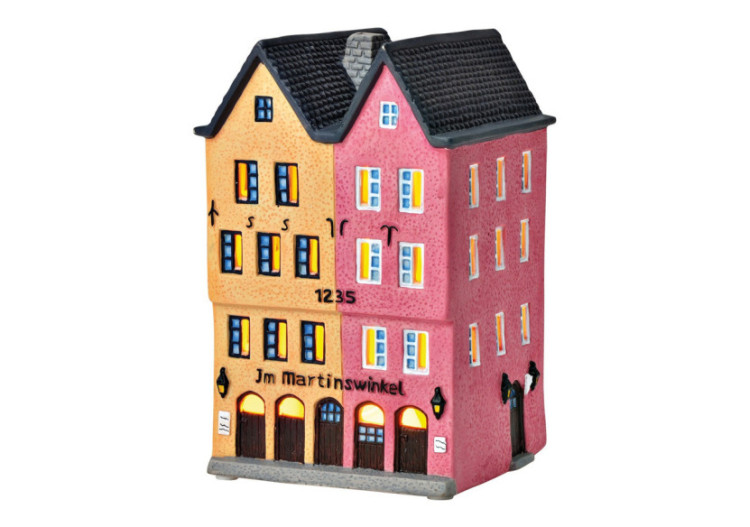 Maison lumineuse '1235 Im Martinswinkel' - Porcelaine jaune/rose 11x17x11cm - 10033302 - WURM