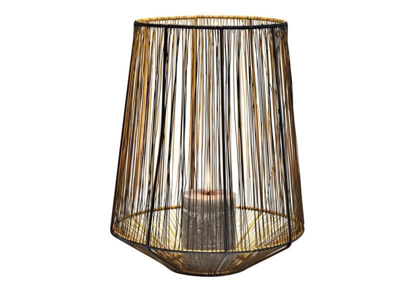 Lanterne en métal noir et doré - Dimensions 22x30x22cm - 10033430 - WURM