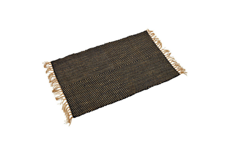Tapis en jute noir et brun - Dimensions 80x50cm - 10033474 - WURM