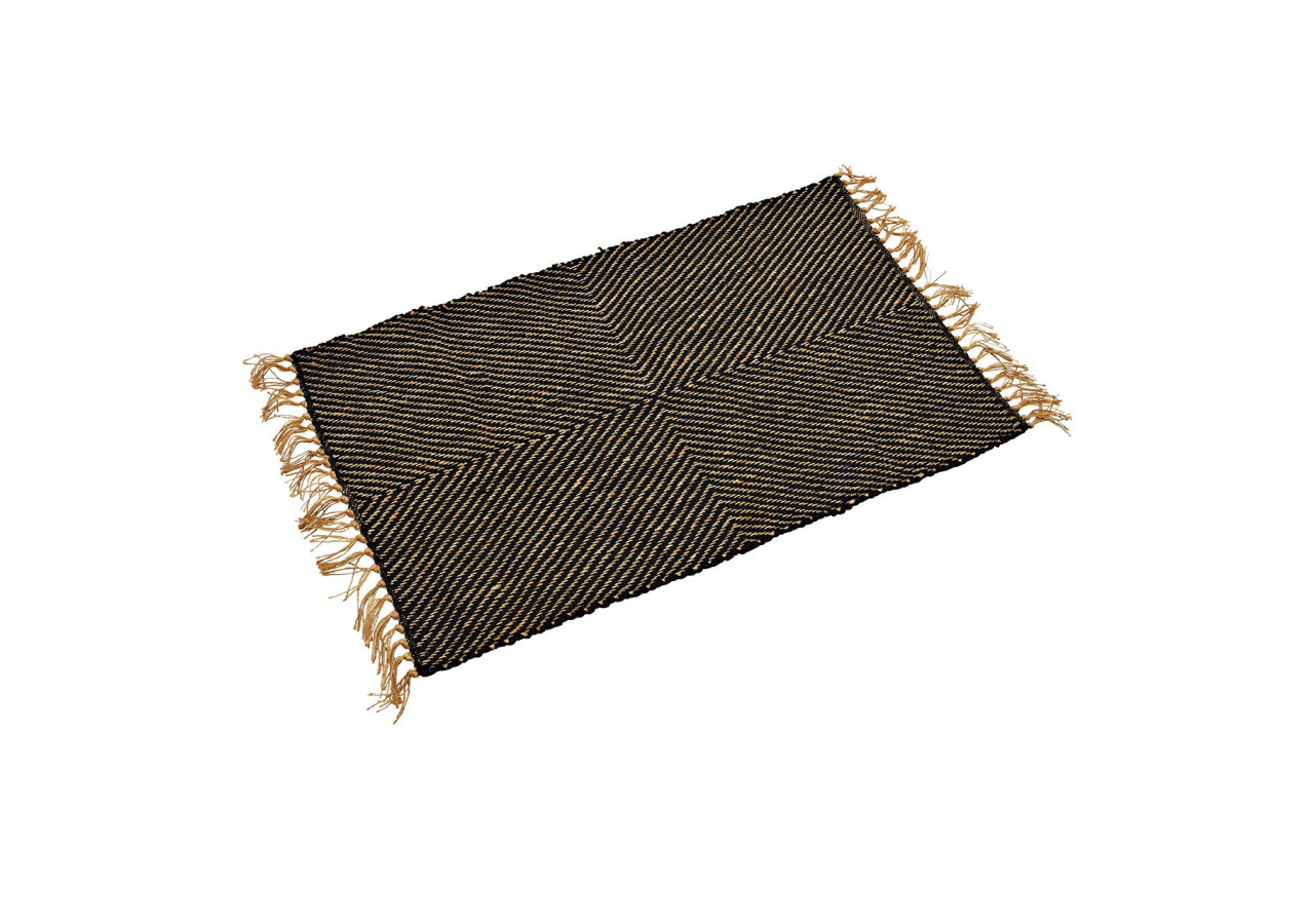 Tapis en jute noir et brun - Dimensions 80x50cm - 10033474 - WURM