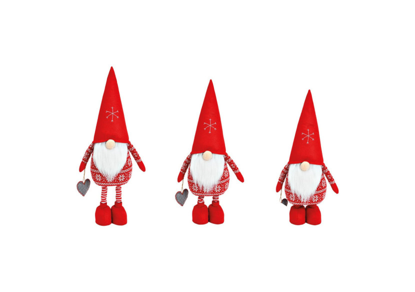 Wichtel à jambes télescopiques en textile - Décoration de Noël 25x55/65x15cm - 10033829 - WURM