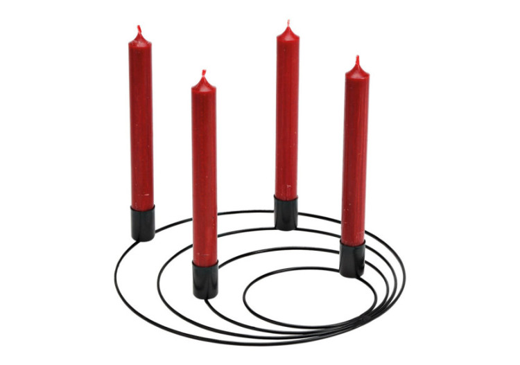 Couronne de l'Avent en métal noir - 27x3x27cm - 10033910 - WURM