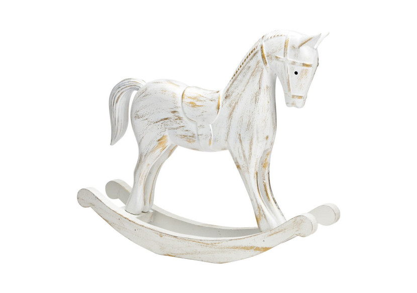 Cheval à bascule en bois blanc - 37x31x8cm - 10033979 - WURM