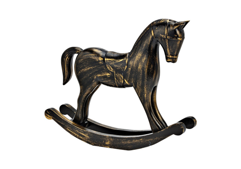 Cheval à bascule en bois - Noir et doré 37 x 31 x 8cm - 10033980 - WURM