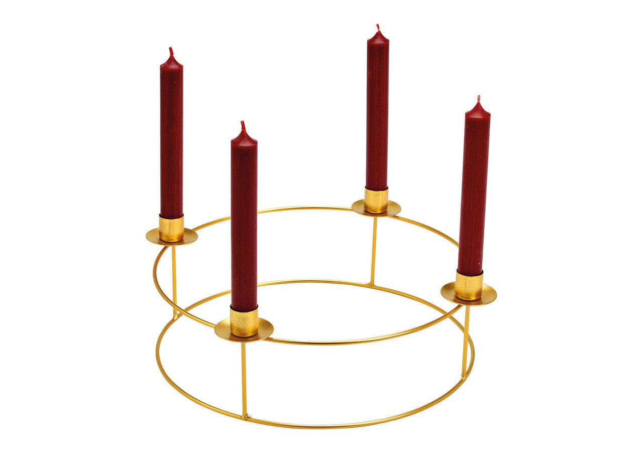 Couronne de l'Avent en métal - Doré 34 x 11 x 34cm - 10033991 - WURM