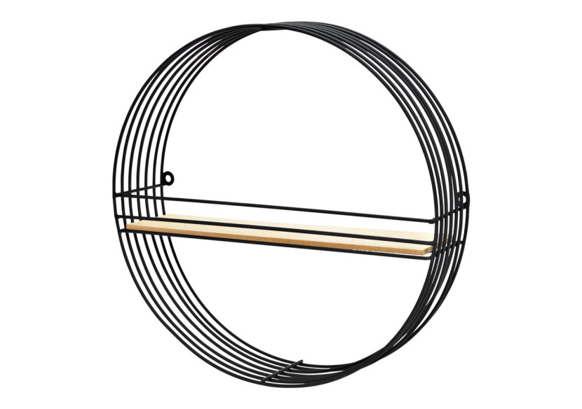 Étagère murale en métal et bois - Noir 40 x 40 x 10 cm - 10034086 - WURM