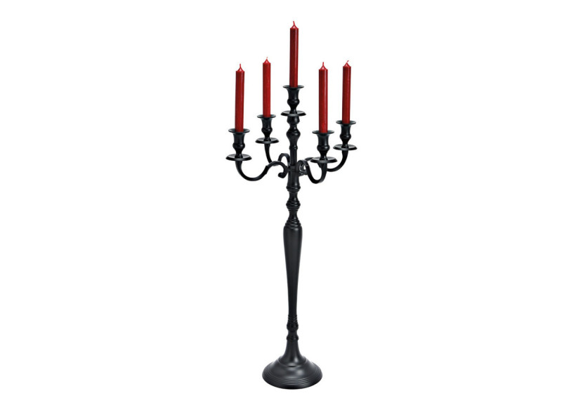 Bougeoir 5 branches en métal - Noir 37 x 81 x 37 cm - 10034094 - WURM