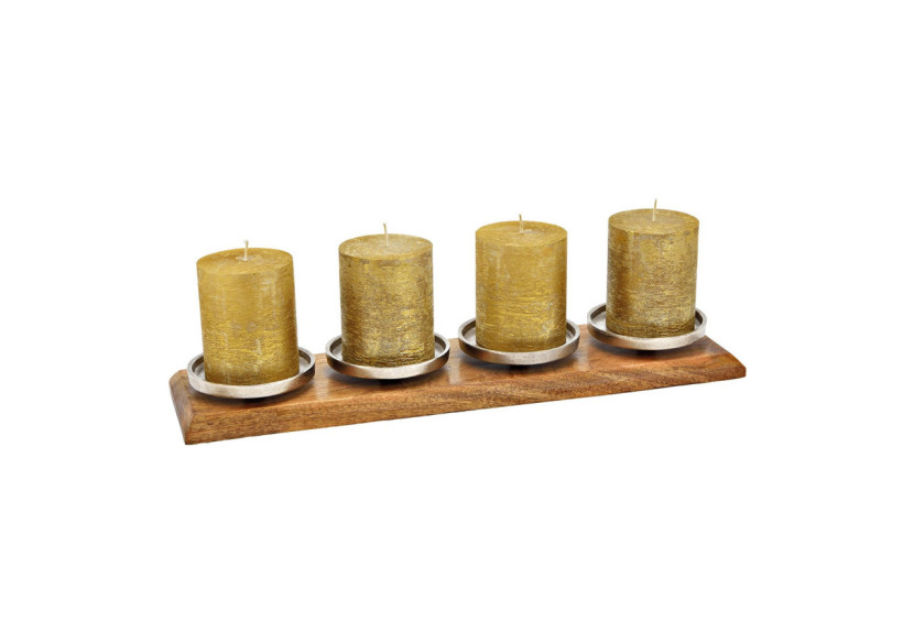 Centre de Table Advent - Métal/Mangue Argent 61x5x17cm - 10034333 - WURM Centre de Table Advent - Métal/Mangue Argent 61x5x17cm - 10034333 - WURM