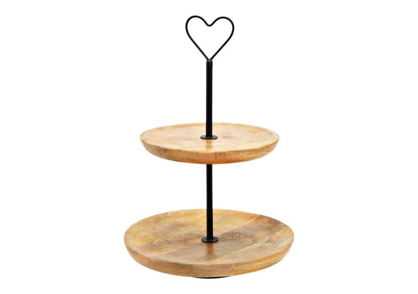 Étagère double en bois de mangue et métal - Naturel 37cm - 10034481 - WURM