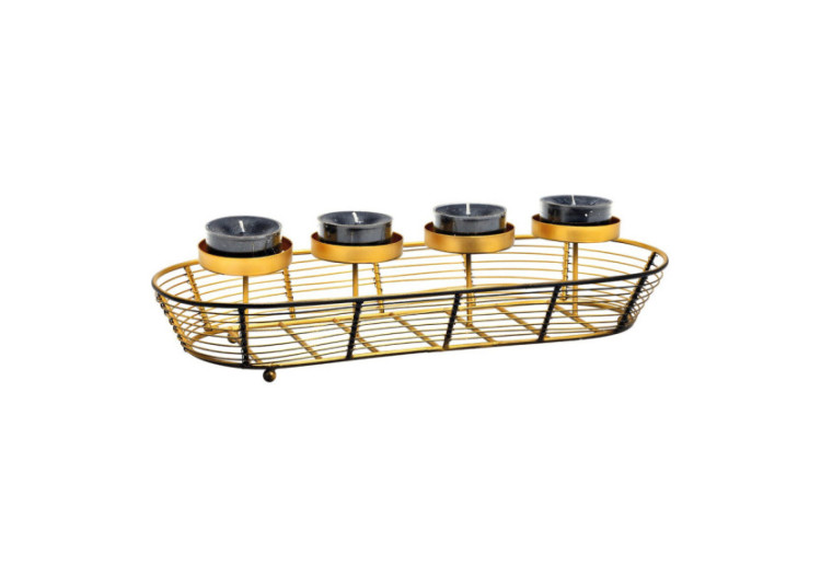 Décoration de l'Avent en métal - Noir et doré 40x9x15cm - 10034588 - WURM