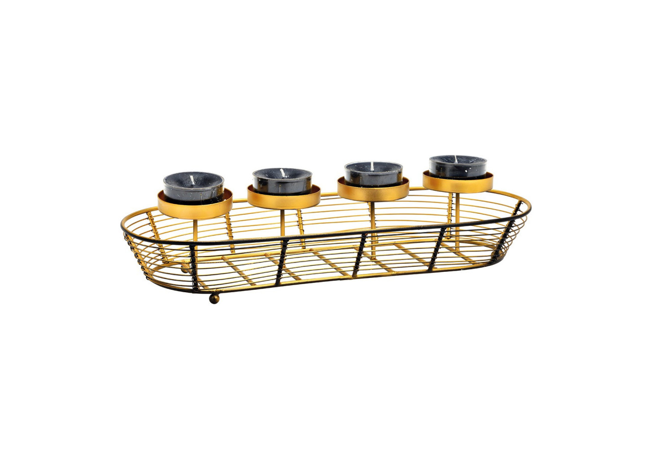 Décoration de l'Avent en métal - Noir et doré 40x9x15cm - 10034588 - WURM