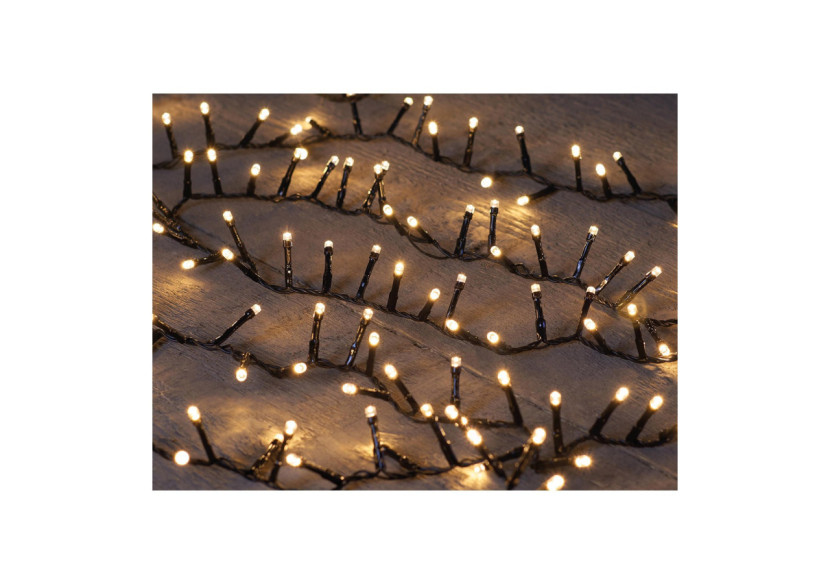 Guirlande LED Ivy 300 LEDs - 8m, lumière chaude avec transformateur IP44 et minuterie - 10034782 - WURM