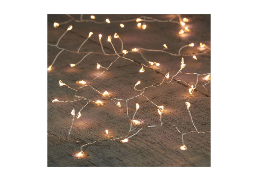 Guirlande LED Ivy en fil argenté - 200 LEDs, 4,5m avec transformateur IP44 - 10034801 - WURM