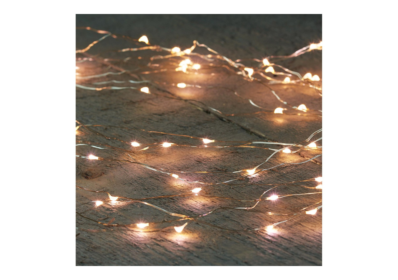 Guirlande LED Cascade en fil argenté - 400 LEDs, 20x2m avec transformateur IP44 - 10034804 - WURM