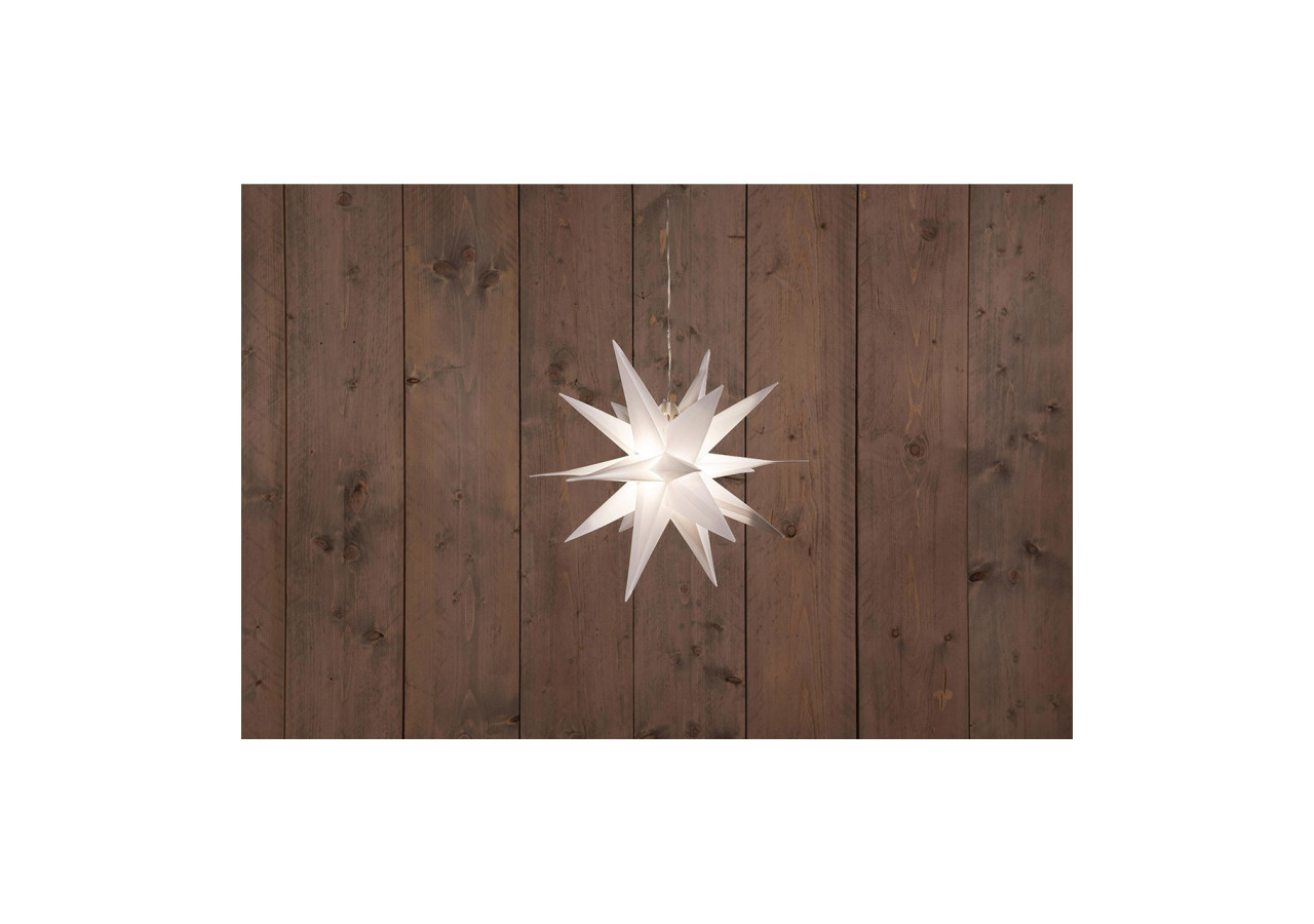 Étoile 3D lumineuse - 35cm, 10 LEDs, lumière chaude, 1,5m de câble transparent - 10034814 - WURM