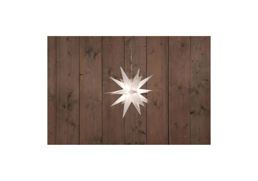 Étoile 3D lumineuse - 35cm, 10 LEDs, lumière chaude, 1,5m de câble transparent - 10034814 - WURM