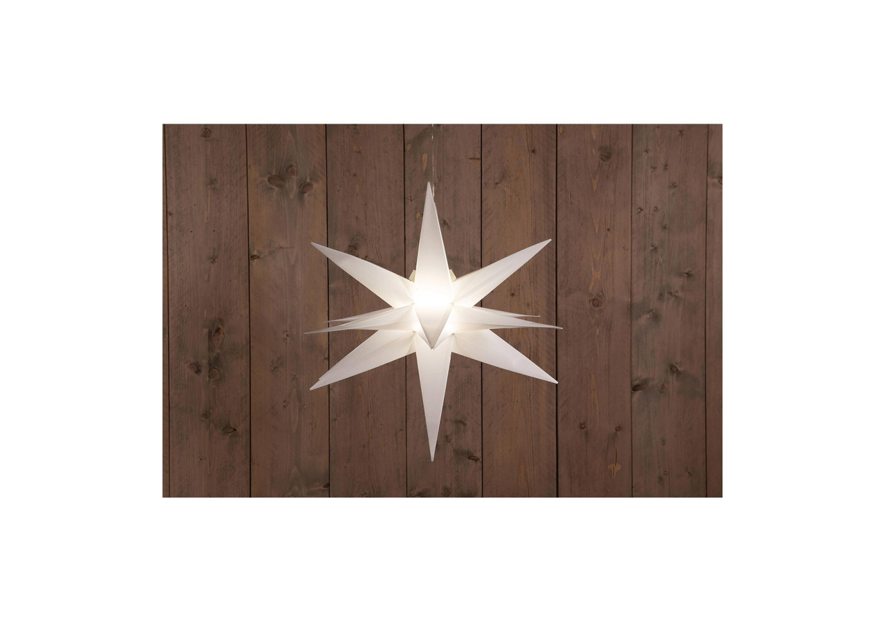 Étoile 3D lumineuse - 60cm, 10 LEDs, lumière chaude, 1,5m de câble transparent - 10034815 - WURM
