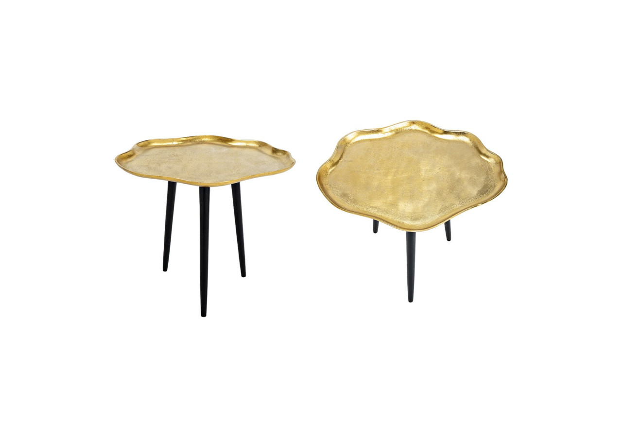 Table en métal doré - Dimensions 51x43x40 cm, élégante et spacieuse pour toutes vos décorations - 10034846 - WURM