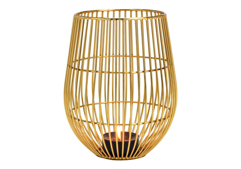 Lanterne en métal doré - Ambiance chaleureuse 16x20x16cm - 10034969 - WURM