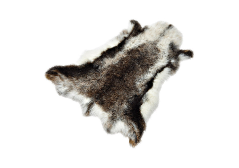 Tapis en fausse fourrure - Aspect renne gris/blanc 110x90x5cm - 10035045 - WURM