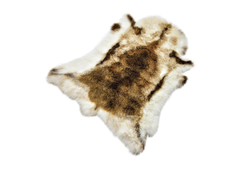 Tapis en fausse fourrure - Aspect renne brun/blanc 110x90x5cm - 10035046 - WURM