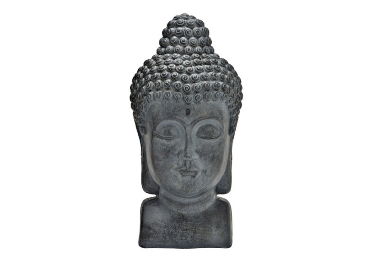 Tête de Bouddha en poly - Grandeur grise 25x50x25cm - 10035067 - WURM