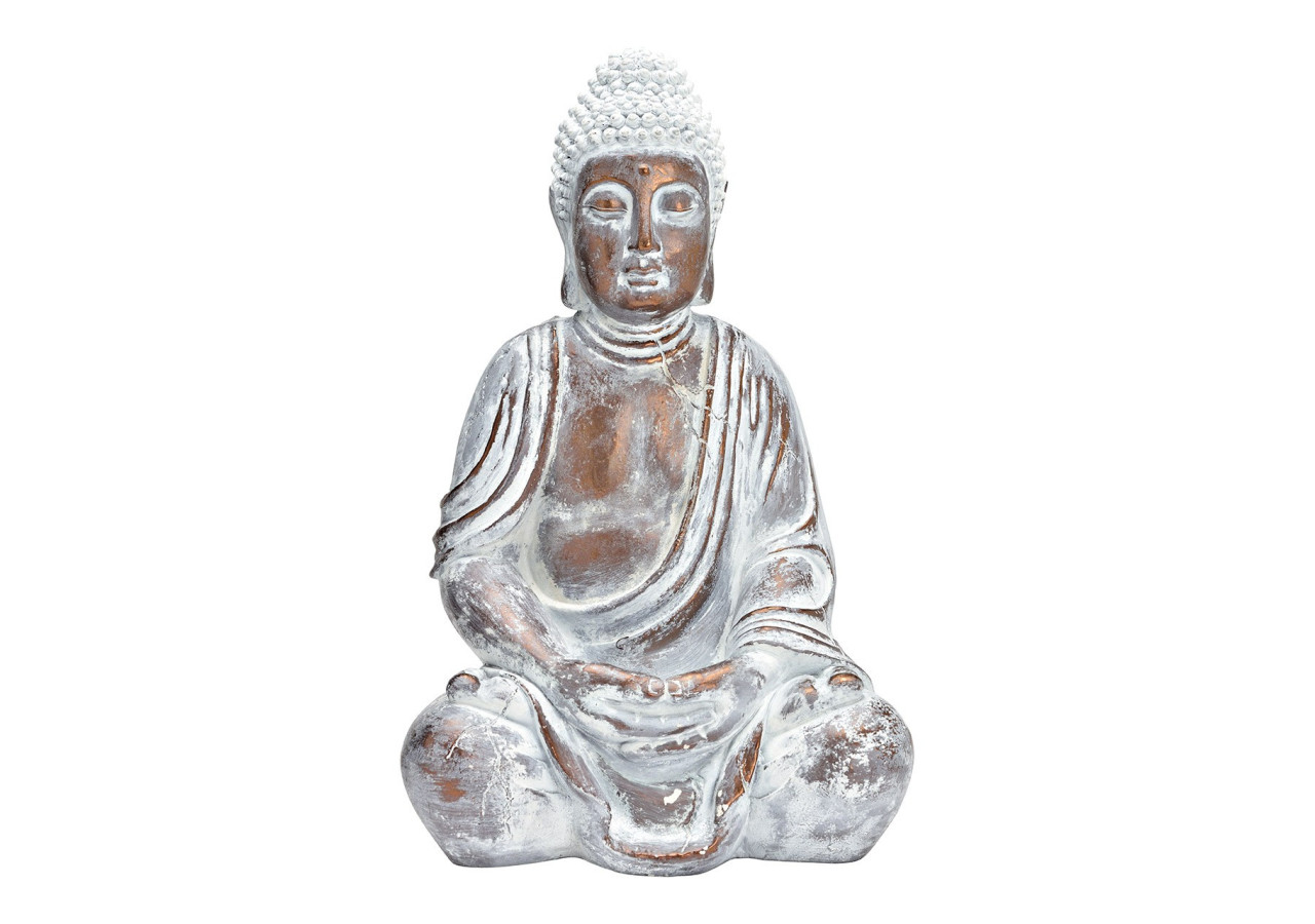 Bouddha assis en poly - Luxe doré/blanc 32x52x25cm - 10035079 - WURM