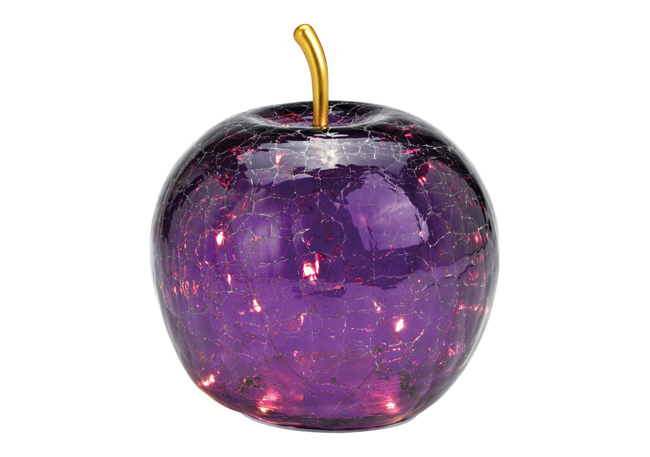 Pomme LED avec timer - Verre violet foncé 16x17x16cm - 10035246 - WURM